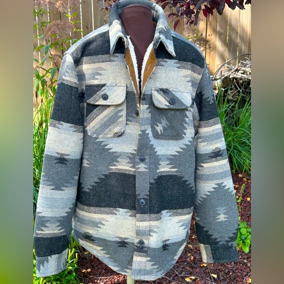 NWT JACHS sM wool blend jacket-Sherpa lined bodice/quilt lined sleeves-warm/cozy - Picture 1 of 12
